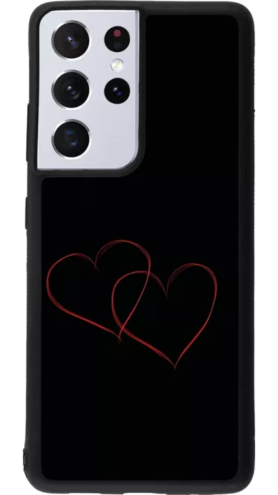 Samsung Galaxy S21 Ultra 5G Case Hülle - Silikon schwarz Valentine 2023 attached heart