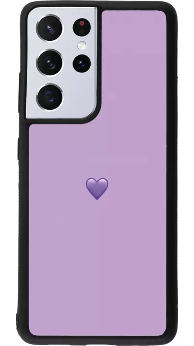 Samsung Galaxy S21 Ultra 5G Case Hülle - Silikon schwarz Valentine 2023 purpule single heart