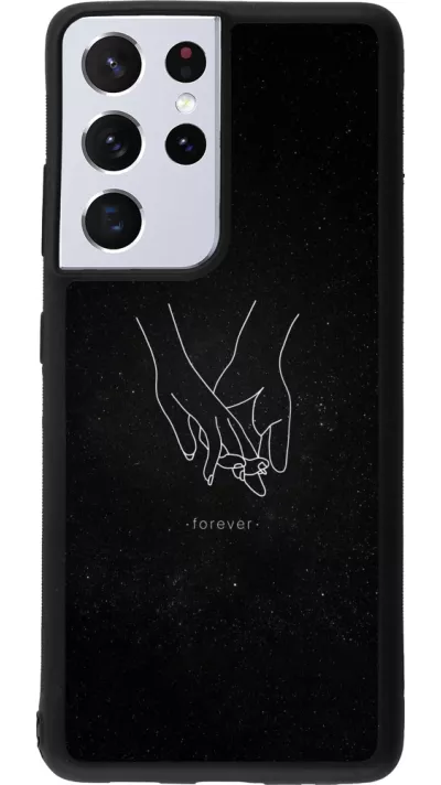 Samsung Galaxy S21 Ultra 5G Case Hülle - Silikon schwarz Valentine 2023 hands forever