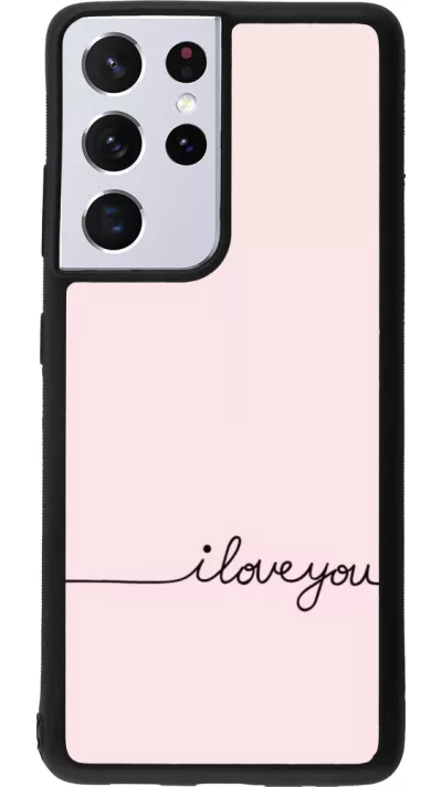Samsung Galaxy S21 Ultra 5G Case Hülle - Silikon schwarz Valentine 2023 i love you writing