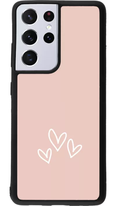 Samsung Galaxy S21 Ultra 5G Case Hülle - Silikon schwarz Valentine 2023 three minimalist hearts
