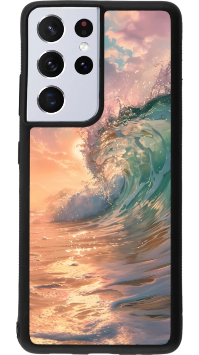 Samsung Galaxy S21 Ultra 5G Case Hülle - Silikon schwarz Wave Sunset