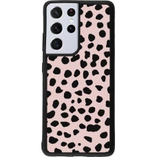 Coque Samsung Galaxy S21 Ultra 5G - Silicone rigide noir Wild Leopard Pink