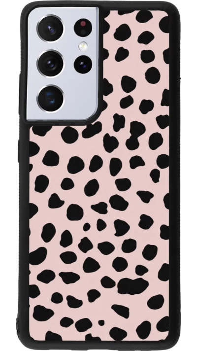 Coque Samsung Galaxy S21 Ultra 5G - Silicone rigide noir Wild Leopard Pink