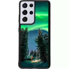 Samsung Galaxy S21 Ultra 5G Case Hülle - Silikon schwarz Winter 22 Northern Lights