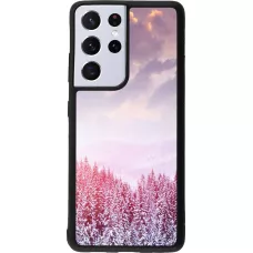 Samsung Galaxy S21 Ultra 5G Case Hülle - Silikon schwarz Winter 22 Pink Forest