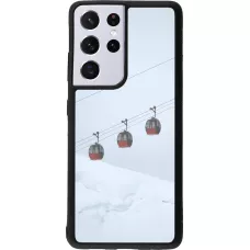 Samsung Galaxy S21 Ultra 5G Case Hülle - Silikon schwarz Winter 22 ski lift