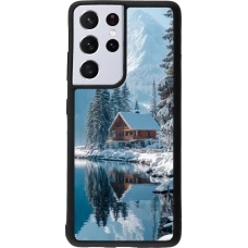 Samsung Galaxy S21 Ultra 5G Case Hülle - Silikon schwarz Winter 25 Winter house forest day