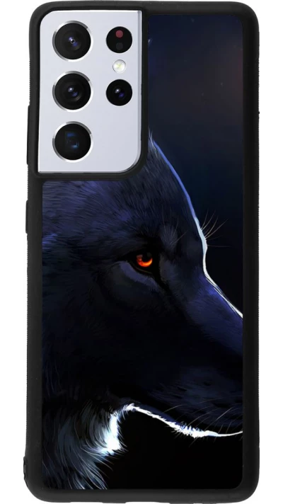 Coque Samsung Galaxy S21 Ultra 5G - Silicone rigide noir Wolf Shape