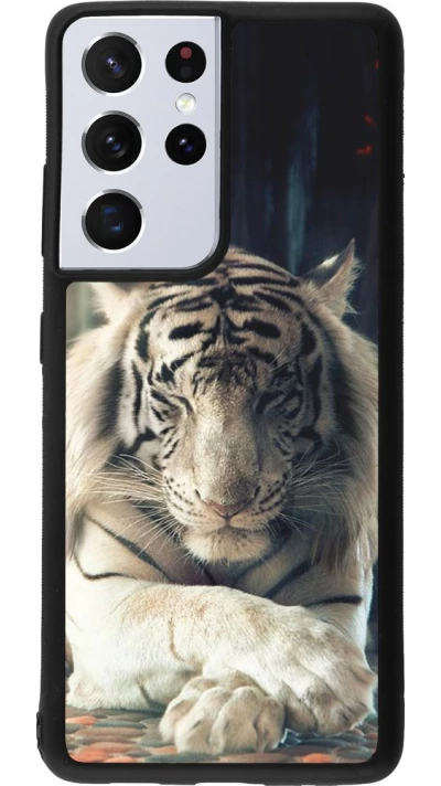 Hülle Samsung Galaxy S21 Ultra 5G - Silikon schwarz Zen Tiger