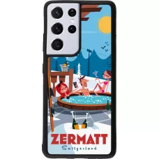 Samsung Galaxy S21 Ultra 5G Case Hülle - Silikon schwarz Zermatt Mountain Jacuzzi