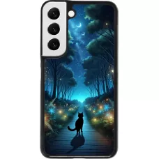 Samsung Galaxy S22 Case Hülle - Schwarze Katze Spaziergang