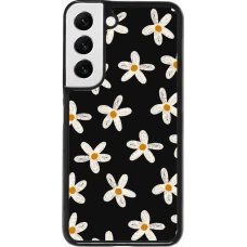 Samsung Galaxy S22 Case Hülle - Easter 2024 white on black flower