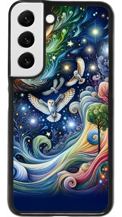 Coque Samsung Galaxy S22 - hibou volant floral