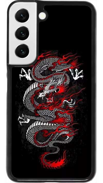 Coque Samsung Galaxy S22 - Japanese style Dragon Tattoo Red Black