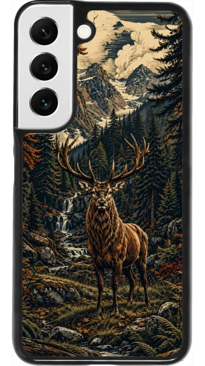 Coque Samsung Galaxy S22 - Linocut Cerf