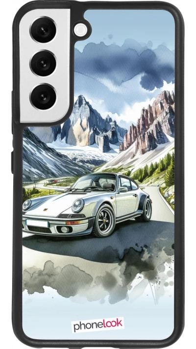 Samsung Galaxy S22 Case Hülle - Silikon schwarz Porsche 911 Berg Aquarell