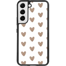 Coque Samsung Galaxy S22 - Silicone rigide noir Autumn 2024 brown hearts