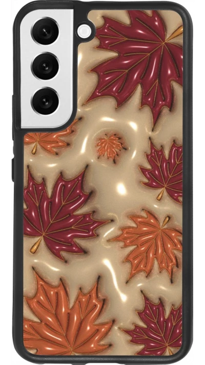 Samsung Galaxy S22 Case Hülle - Silikon schwarz Autumn 26 3D leaves