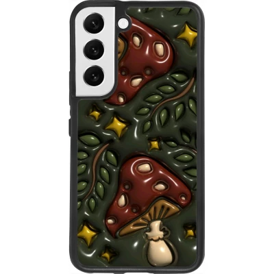 Samsung Galaxy S22 Case Hülle - Silikon schwarz Autumn 26 3D mushrooms