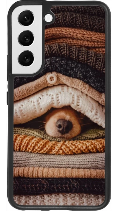 Samsung Galaxy S22 Case Hülle - Silikon schwarz Autumn 26 Dog under the covers