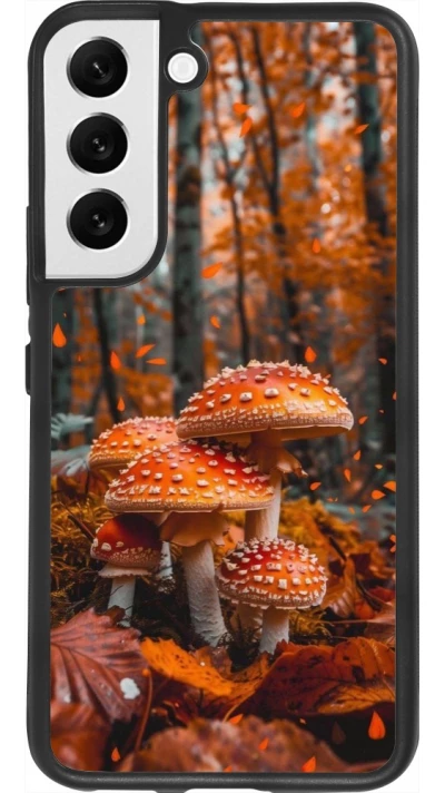 Samsung Galaxy S22 Case Hülle - Silikon schwarz Autumn 26 Mushrooms in the woods