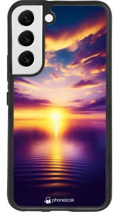 Samsung Galaxy S22 Case Hülle - Silikon schwarz Sonnenuntergang gelb violett