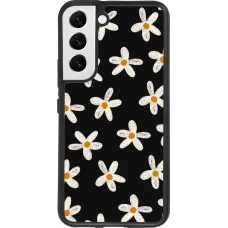 Samsung Galaxy S22 Case Hülle - Silikon schwarz Easter 2024 white on black flower