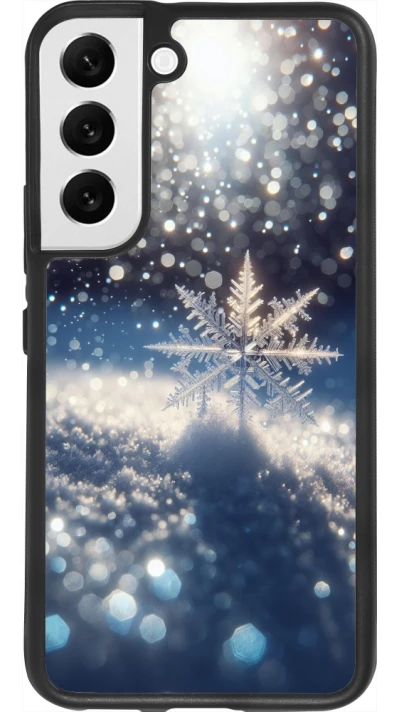 Samsung Galaxy S22 Case Hülle - Silikon schwarz Schneeflocke Solar Glanz