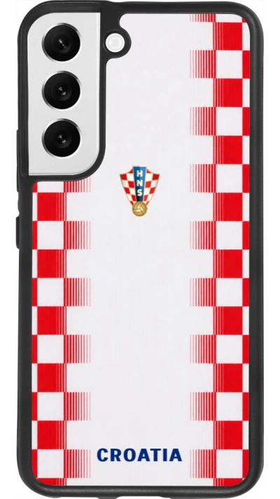 Samsung Galaxy S22 Case Hülle - Silikon schwarz Kroatien 2026 personalisierbares Fussballtrikot