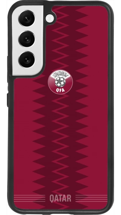 Samsung Galaxy S22 Case Hülle - Silikon schwarz Qatar 2026 personalisierbares Fussballtrikot