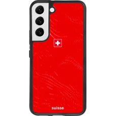Coque Samsung Galaxy S22 - Silicone rigide noir Maillot de football Suisse 2026 personnalisable