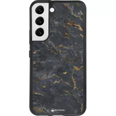 Hülle Samsung Galaxy S22 - Silikon schwarz Grey Gold Marble