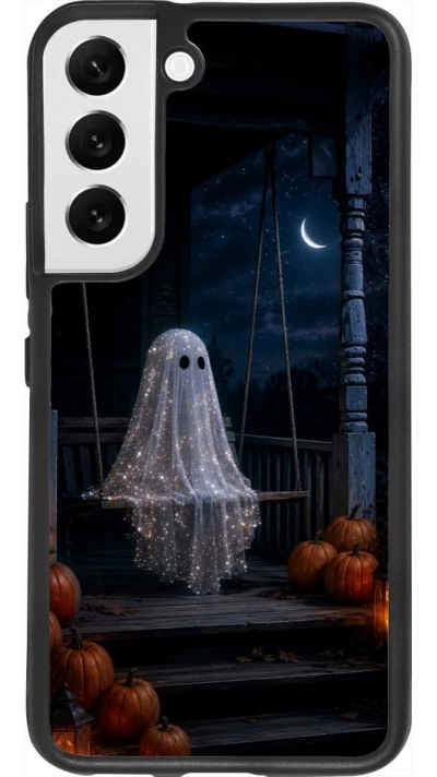Coque Samsung Galaxy S22 - Silicone rigide noir Halloween 2026 Ghost on a swing