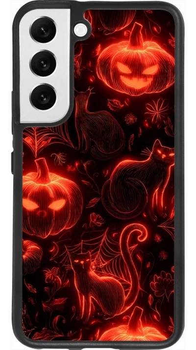 Coque Samsung Galaxy S22 - Silicone rigide noir Halloween 2026 Pattern Halloween