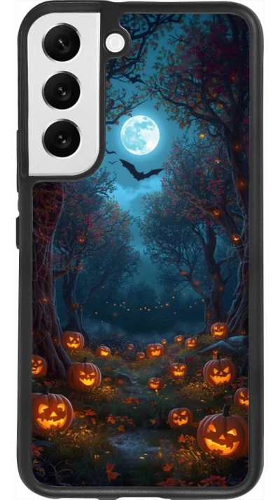Coque Samsung Galaxy S22 - Silicone rigide noir Halloween 2026 Road of Pumpkins