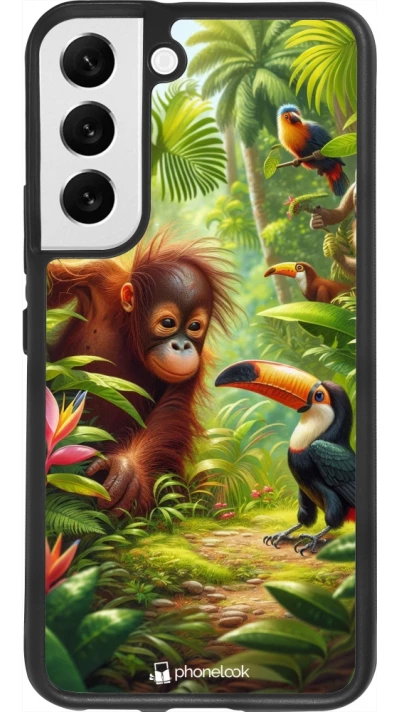 Samsung Galaxy S22 Case Hülle - Silikon schwarz Tropischer Dschungel Tayrona