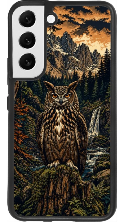 Samsung Galaxy S22 Case Hülle - Silikon schwarz Linocut Uhu