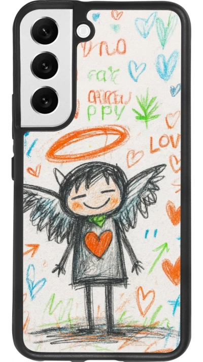 Samsung Galaxy S22 Case Hülle - Silikon schwarz Little Angel Sketch Love