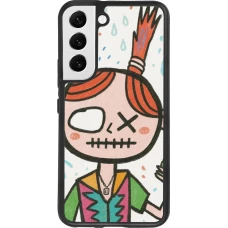 Coque Samsung Galaxy S22 - Silicone rigide noir Little Girl Sketch