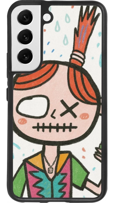 Samsung Galaxy S22 Case Hülle - Silikon schwarz Little Girl Sketch