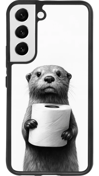 Samsung Galaxy S22 Case Hülle - Silikon schwarz Otter Toilettenpapier