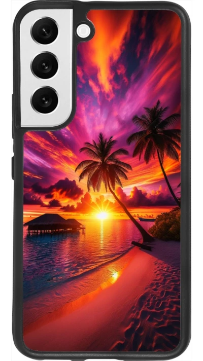 Samsung Galaxy S22 Case Hülle - Silikon schwarz Malediven Abenddämmerung Glückseligkeit