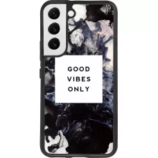 Coque Samsung Galaxy S22 - Silicone rigide noir Marble Good Vibes Only