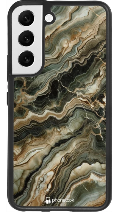Samsung Galaxy S22 Case Hülle - Silikon schwarz Oliv Marmor