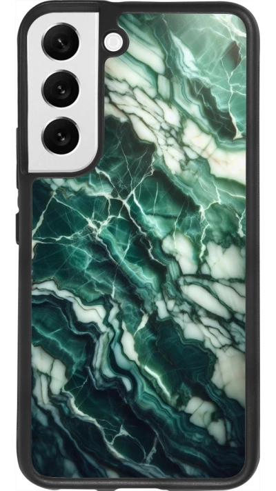 Samsung Galaxy S22 Case Hülle - Silikon schwarz Majestätischer grüner Marmor