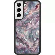 Samsung Galaxy S22 Case Hülle - Silikon schwarz Violetter silberner Marmor