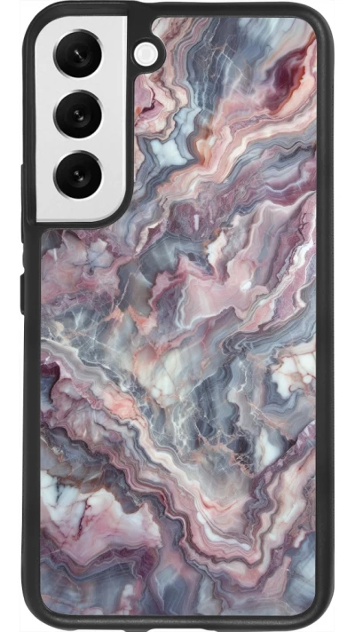 Samsung Galaxy S22 Case Hülle - Silikon schwarz Violetter silberner Marmor