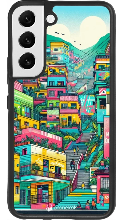 Samsung Galaxy S22 Case Hülle - Silikon schwarz Medellin Comuna 13 Kunst