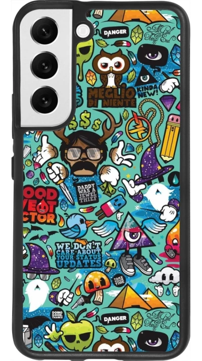 Samsung Galaxy S22 Case Hülle - Silikon schwarz Mixed Cartoons Turquoise